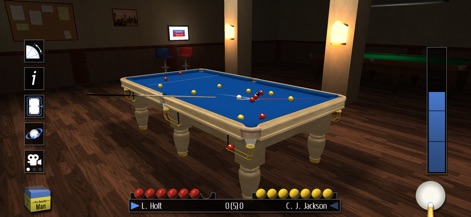 Pro Snooker 2026 - Players can enjoy distinct pool game setups with colored balls and personalize their experience with customizable table baize colors.