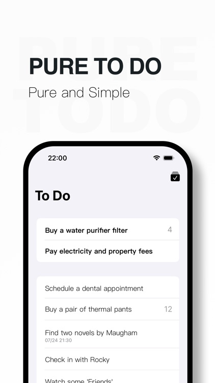 Pure To Do: Simple List