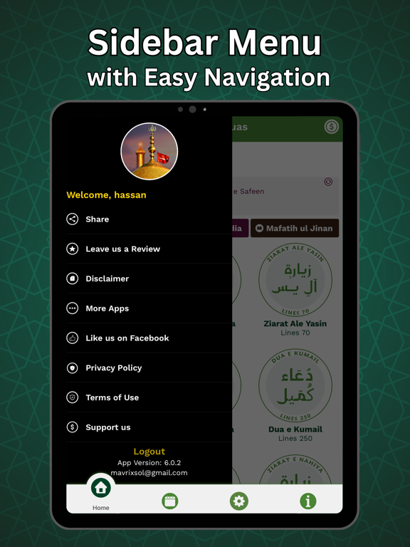 Ziaraat and Duas With Audios iPad screenshot 9 - Education app
