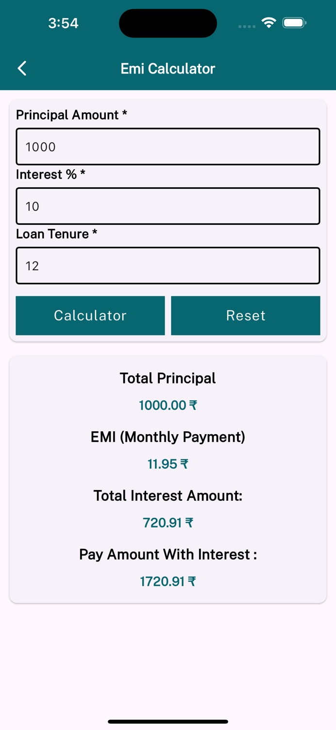 Emi Calculator Tool