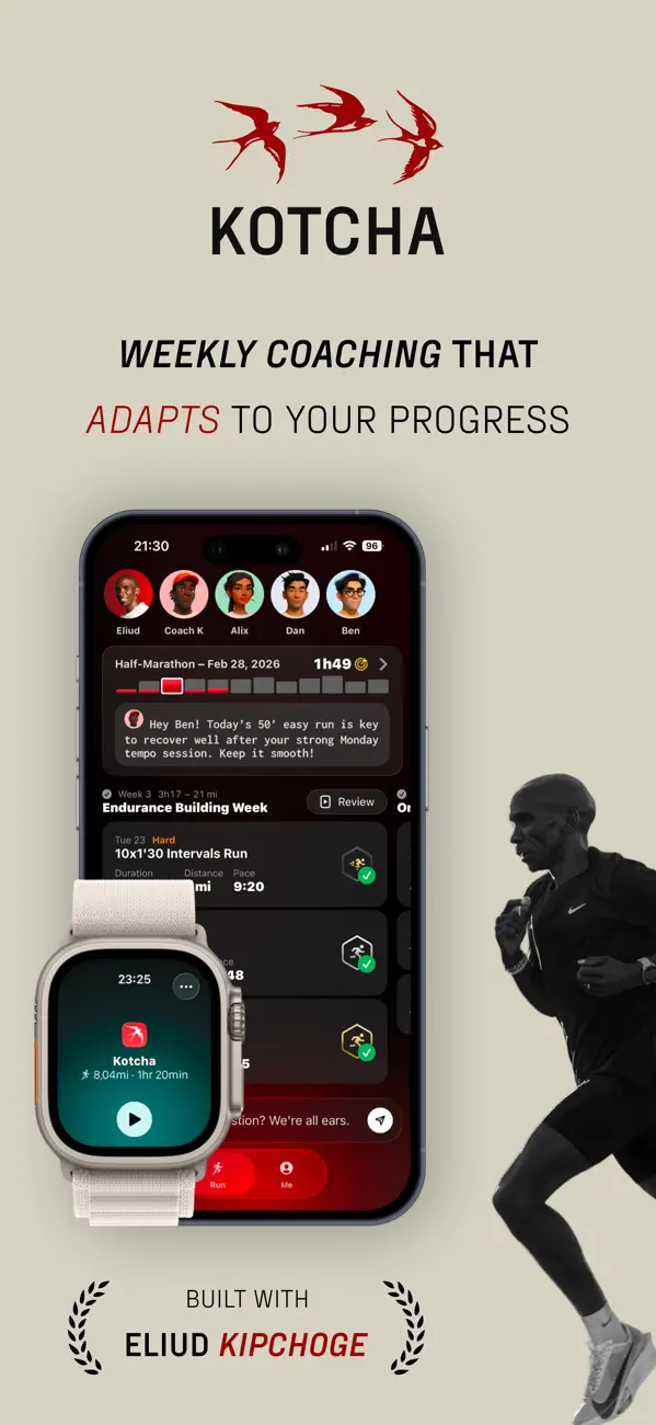 #1. Kotcha: your new running coach (iOS) By: PaceUp