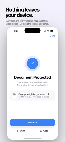 SafeRedact: AI Redactor iPhone screenshot