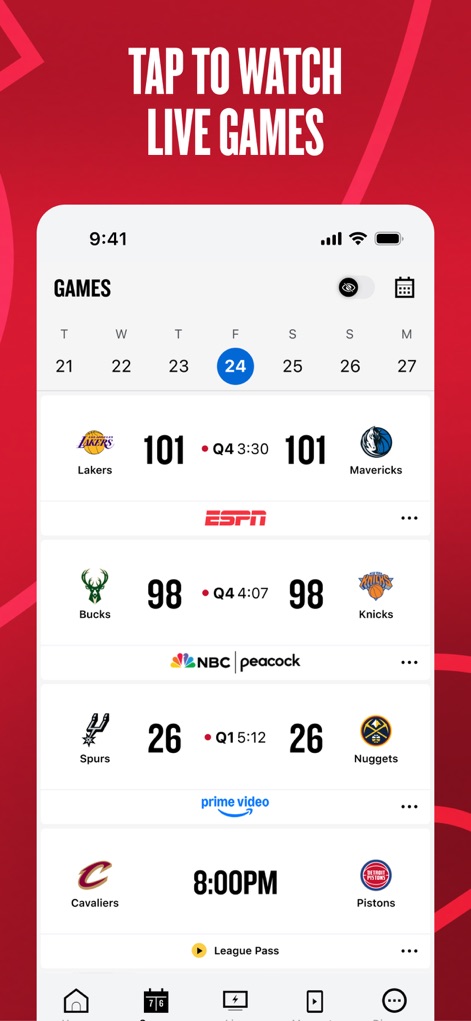 NBA: Live Games & Scores - Matchs en Direct