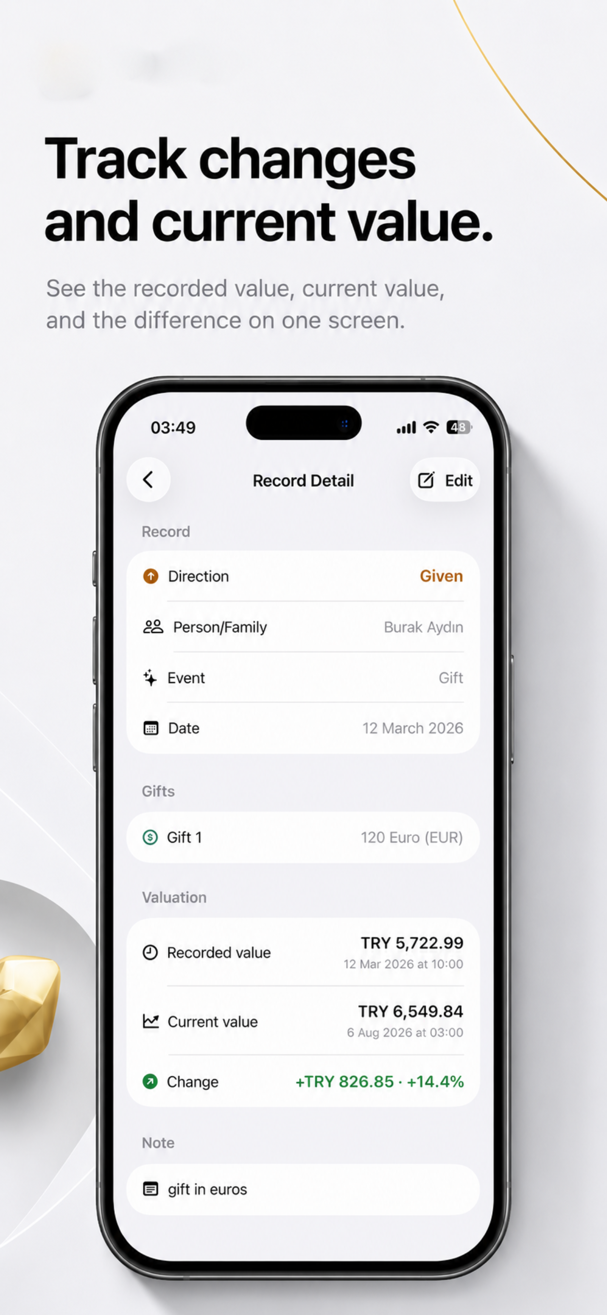 Gold & Gift Tracker screenshot 3