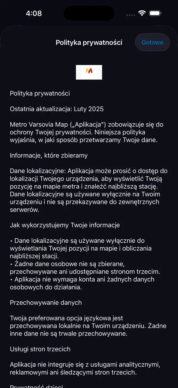 Screenshot #1 pour Metro Varsovia Map