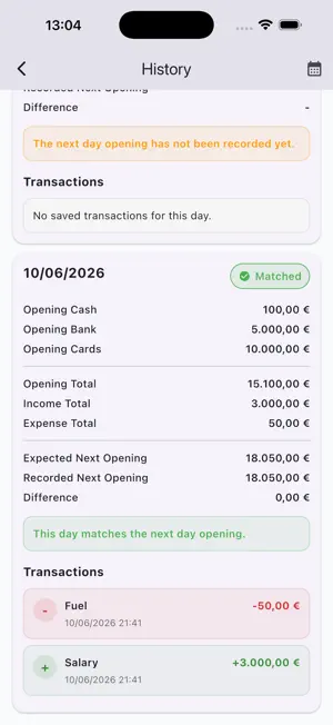 DailyClose – Cash Tracker screenshot 1