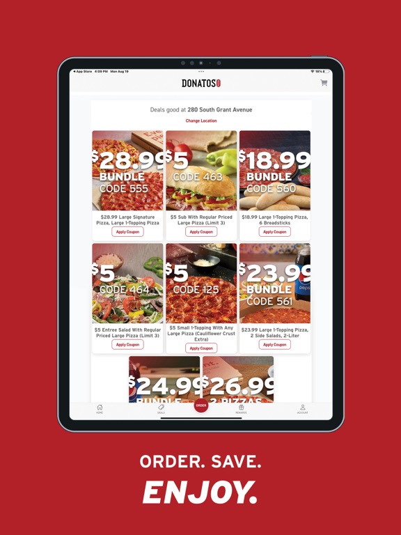 Donatos Pizza iPad screenshot 4 - Food & Drink app