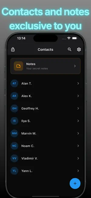 Hidden Contacts&Notes-Hushpad screenshot 1
