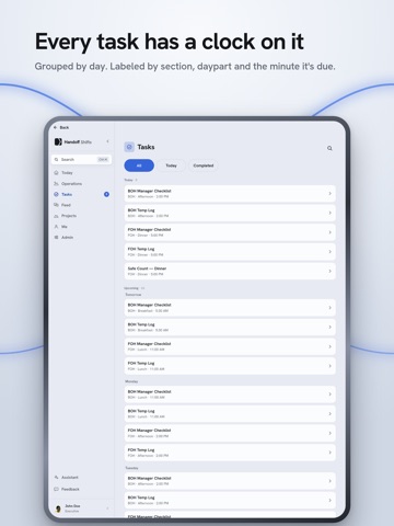 Handoff Shifts iPad screenshot