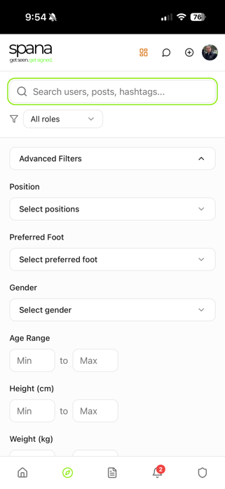 SPANA - Get Seen. Get Signed. Screenshot 1 of 8
