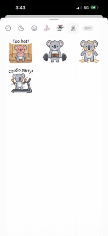 Fit Koala Stickers screenshot