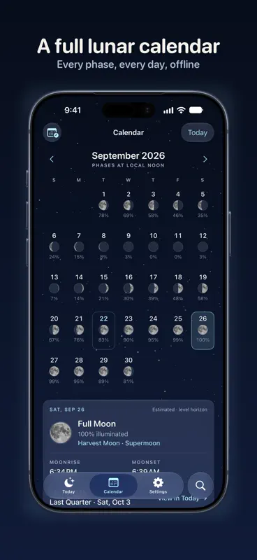 Moonspan: Moon Phase & Lunar screenshot 7 of 10