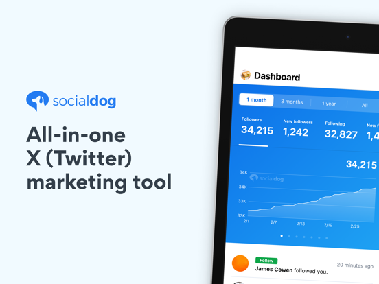 SocialDog - Social Media Tool iPad screenshot 1 - Social Networking app