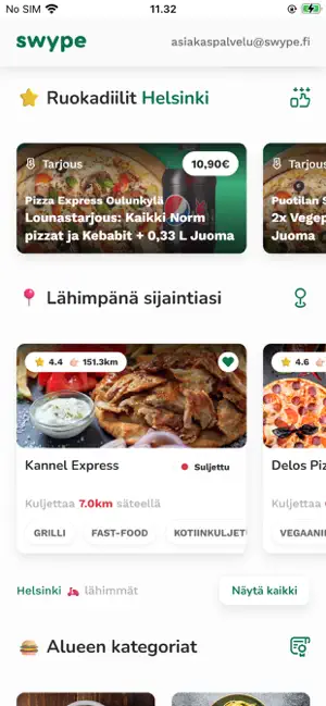 Swype Tilausalusta screenshot 2