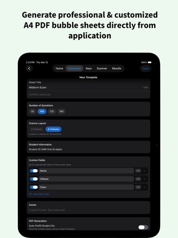 OMR Sheet Scanner iPad screenshot