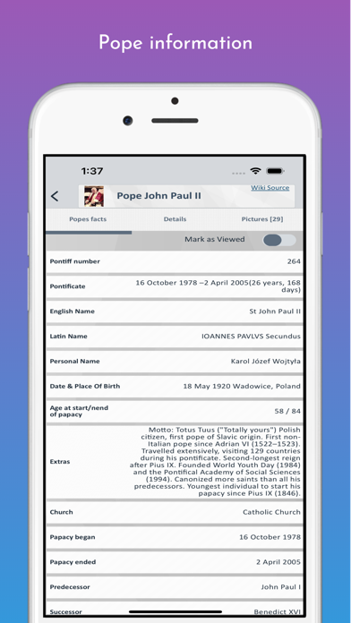 Popes of the Catholic Church Screenshot