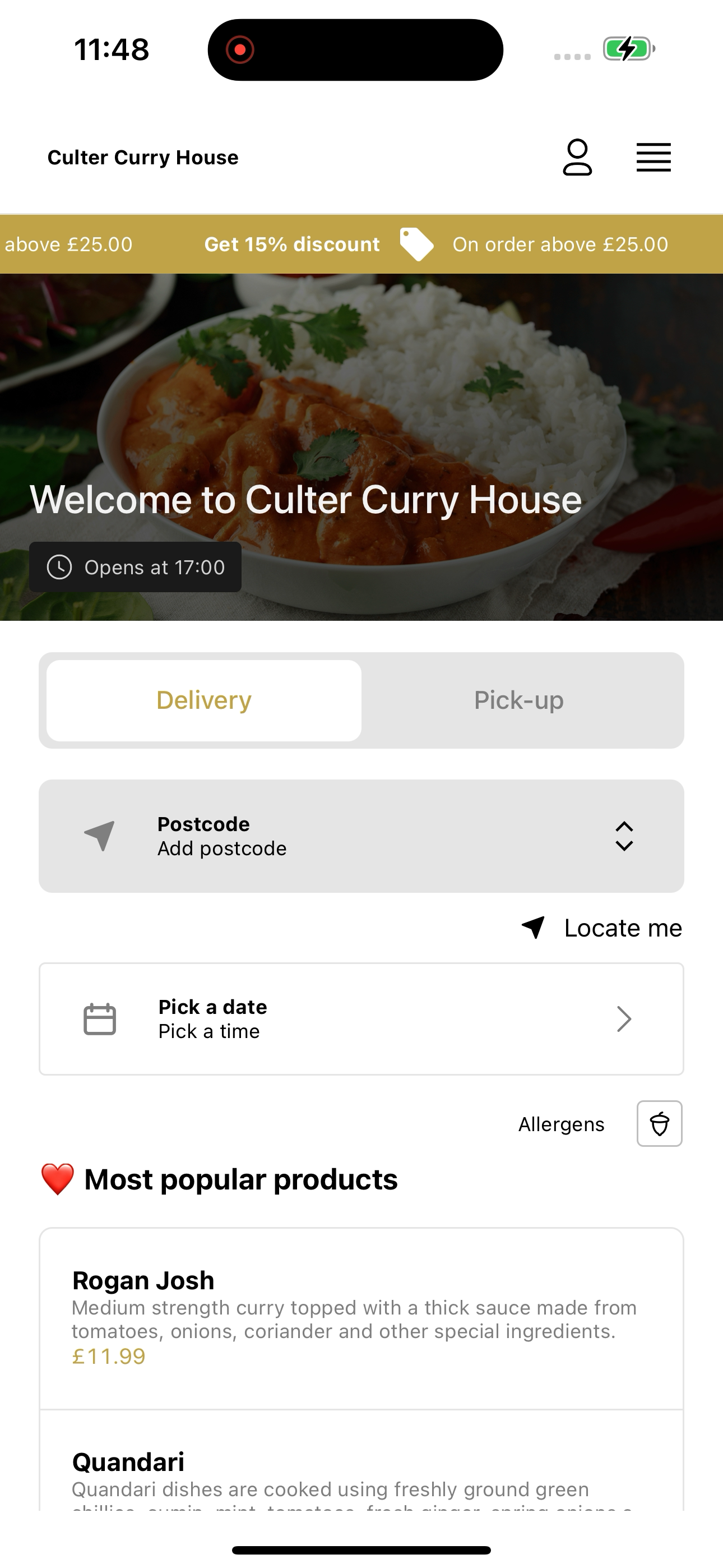 Culter Curry House UK screenshot 5