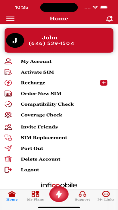 Infimobile Screenshot