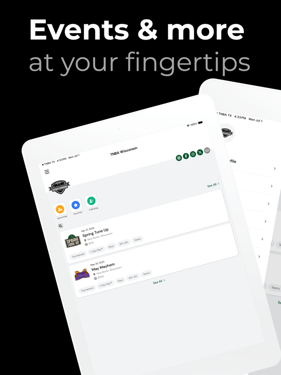 TNBA Wisconsin iPad screenshot 2 - Sports app