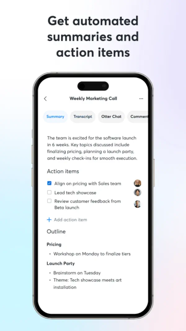 Otter Transcribe Voice Notes iPhone App Screenshot 4 – Produktivität