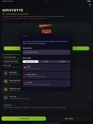 GiphyByte - GIF Sound Gifts iPad screenshot