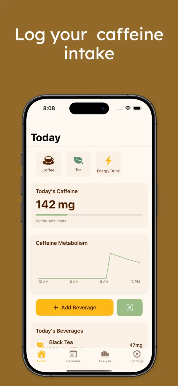 Screenshot #1 pour Decaff - Caffeine Tracker
