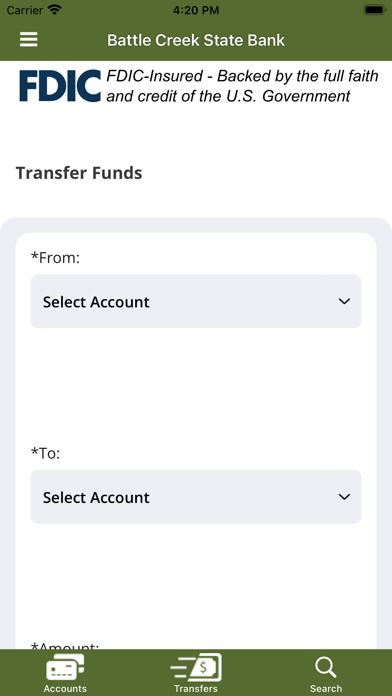 Battle Creek State Bank Screenshot