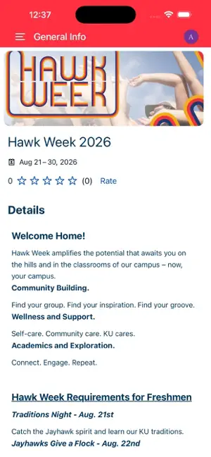 KU Events screenshot 1