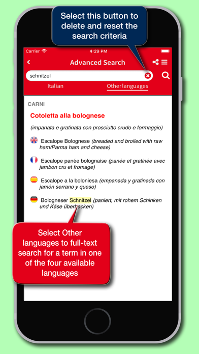 Hoepli Gastronomy Dictionary Screenshot