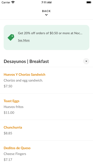 Noches De Colombia Restaurant iPhone screenshot 3 - Food & Drink app