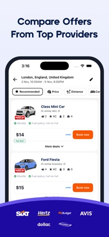 Rent a Car・Cheap Rental Cars iPhone screenshot