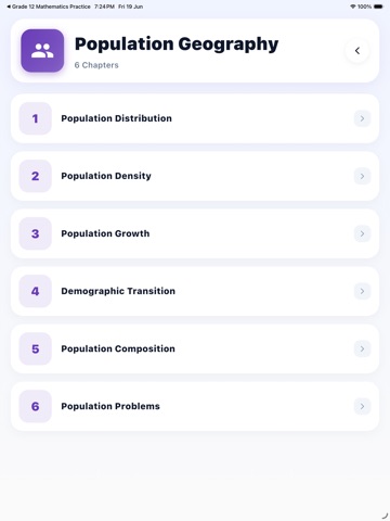 Grade 12 Geography Practice iPad screenshot