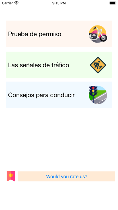 Screenshot 1 of Examen de manejo Motocicleta App