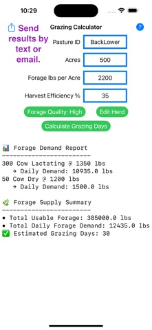 Cattle Grazing Calculator Screenshot 5 of 5