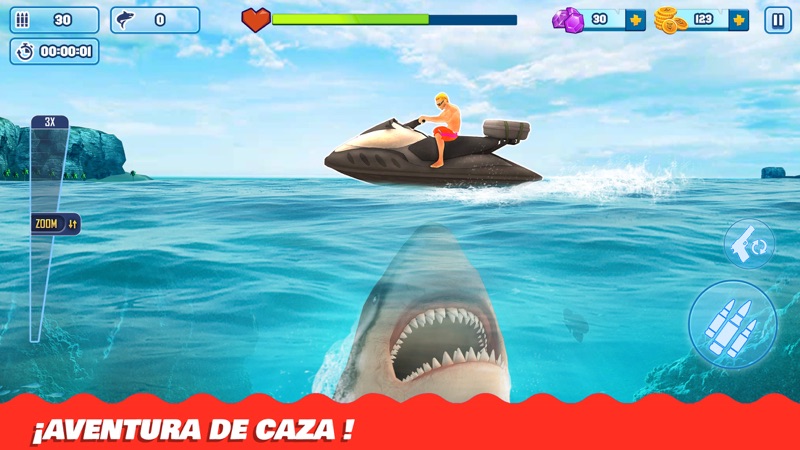 Juegos de caza de tiburones 3D screenshot 1
