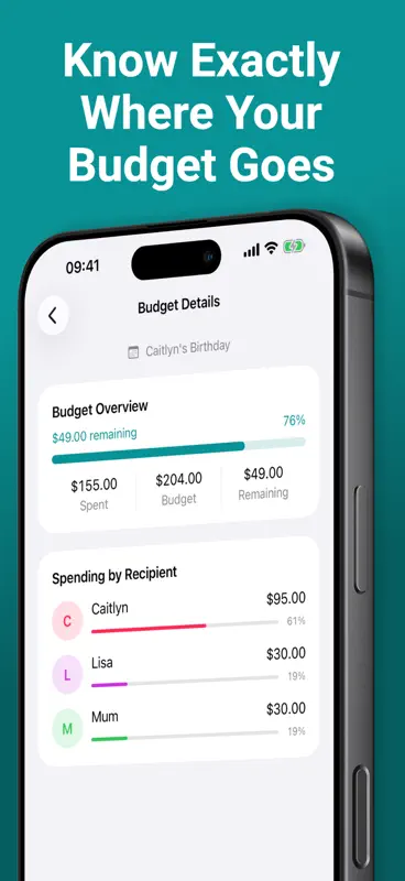 Gift List: Budget Tracker screenshot 3 of 5