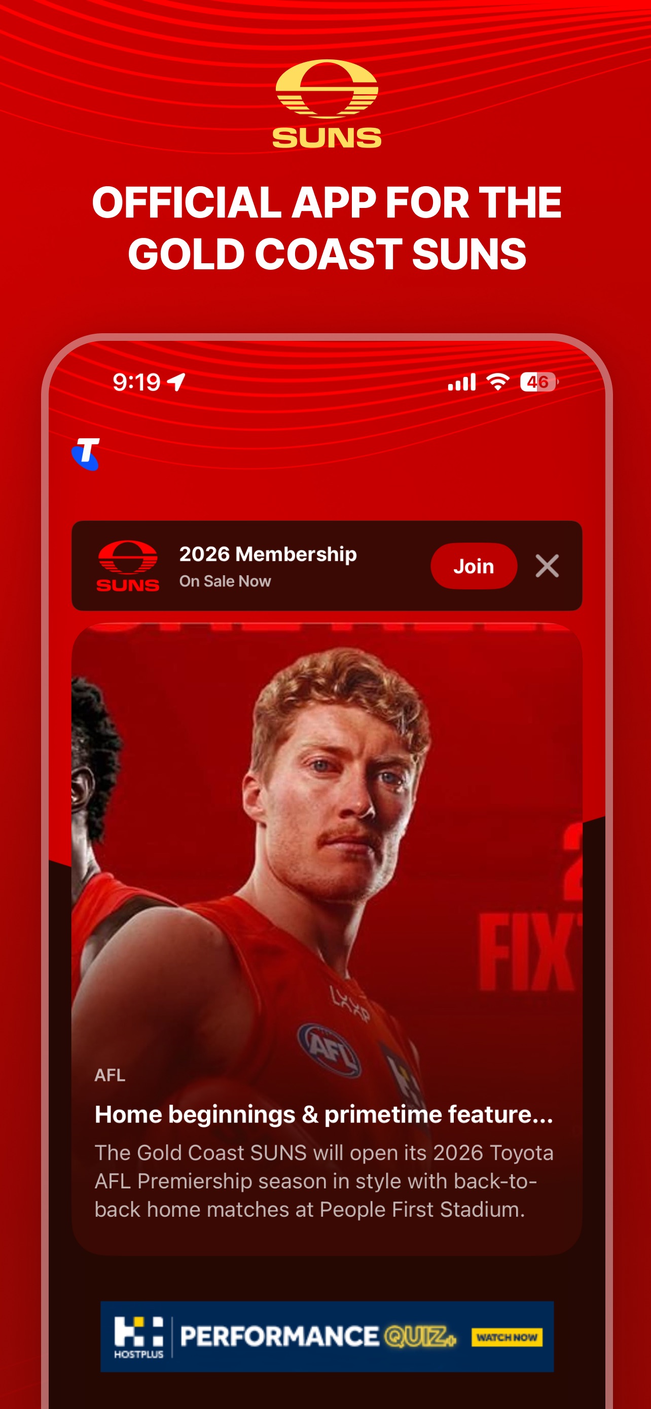 Screenshot 1 of Gold Coast SUNS Official App