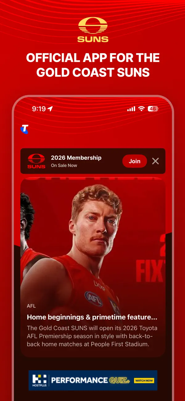 Screenshot #1 pour Gold Coast SUNS Official App