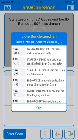Screenshot von RawCodeScan auf dem iPhone 3