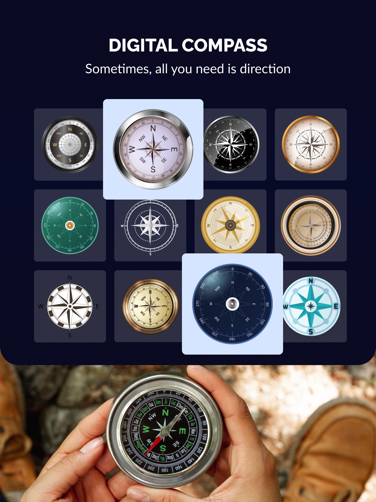 Simple Digital compass for you ipad screenshot 1