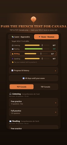 TEF & TCF Canada French Prep iPhone screenshot