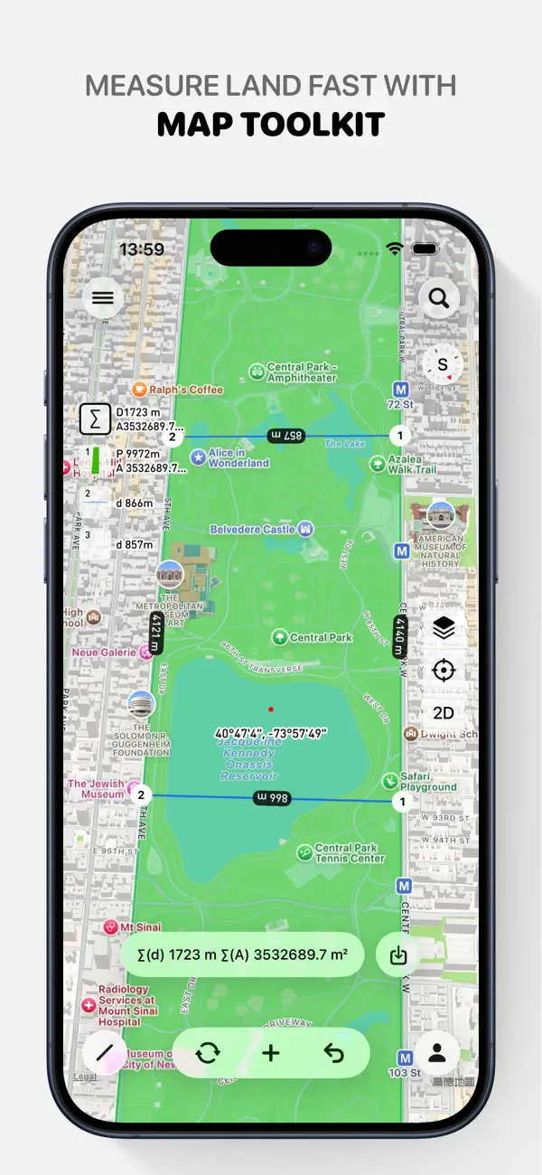 Screenshot #1 pour Planimètre : Mesure de carte