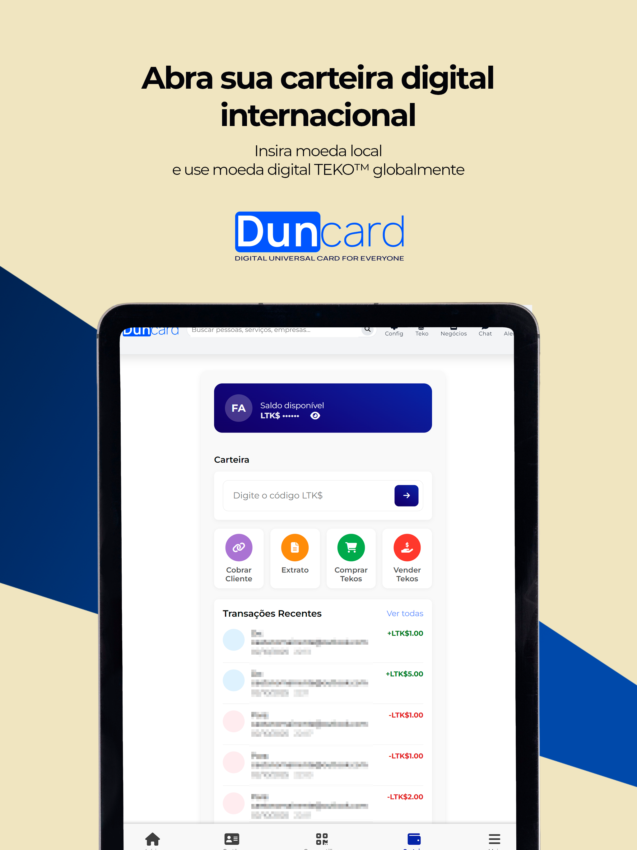 Duncard: Cartão Digital e mais