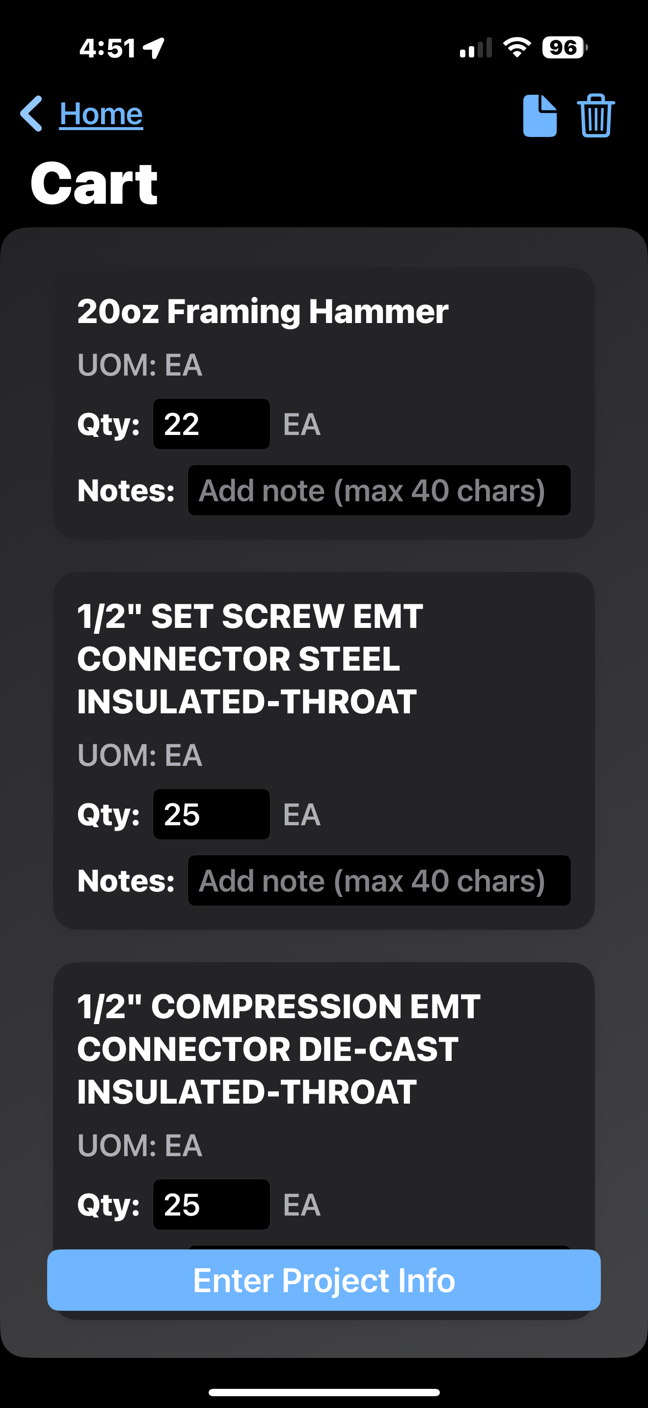 Construction Trades Ordering screenshot 7