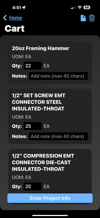 Construction Trades Ordering Screenshot 7 of 10