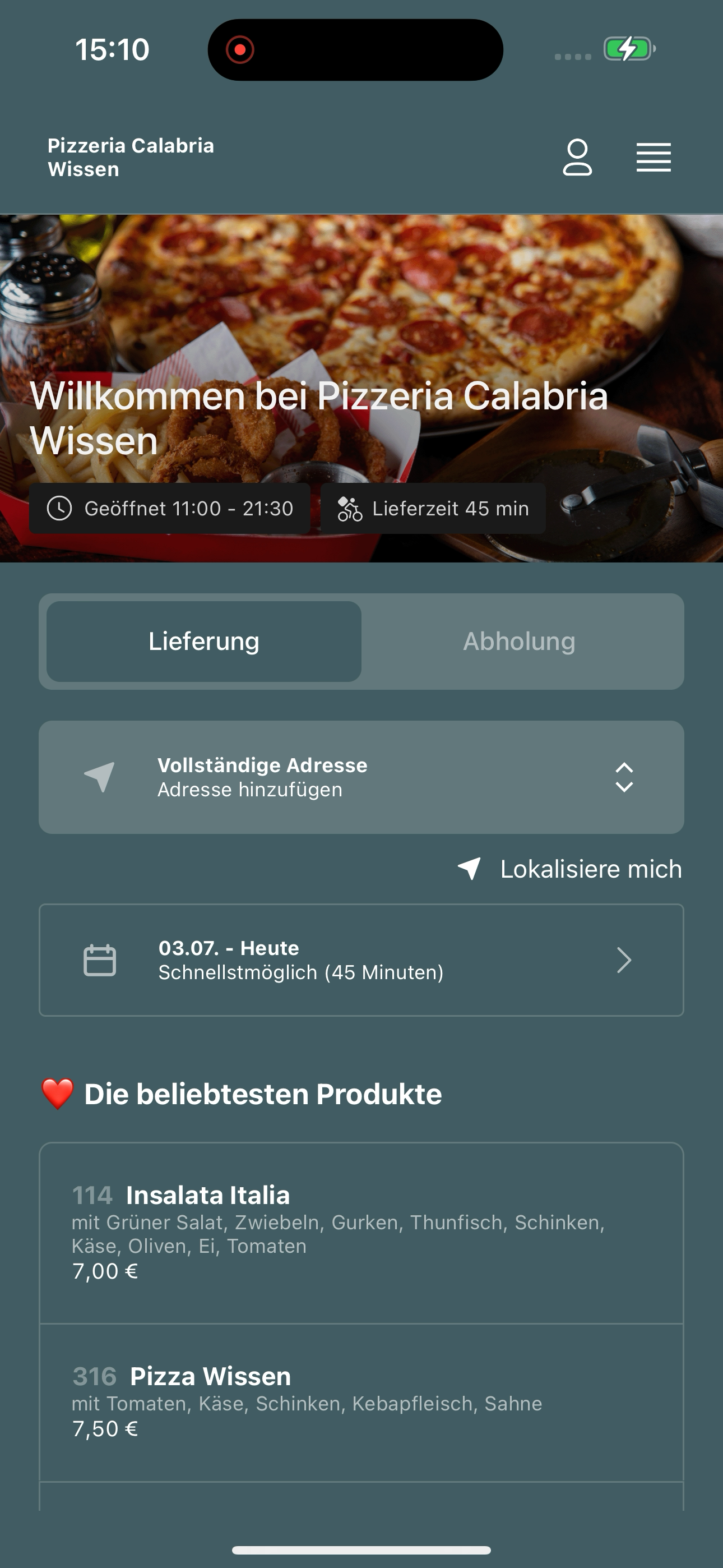 Pizzeria Calabria Wissen screenshot 6