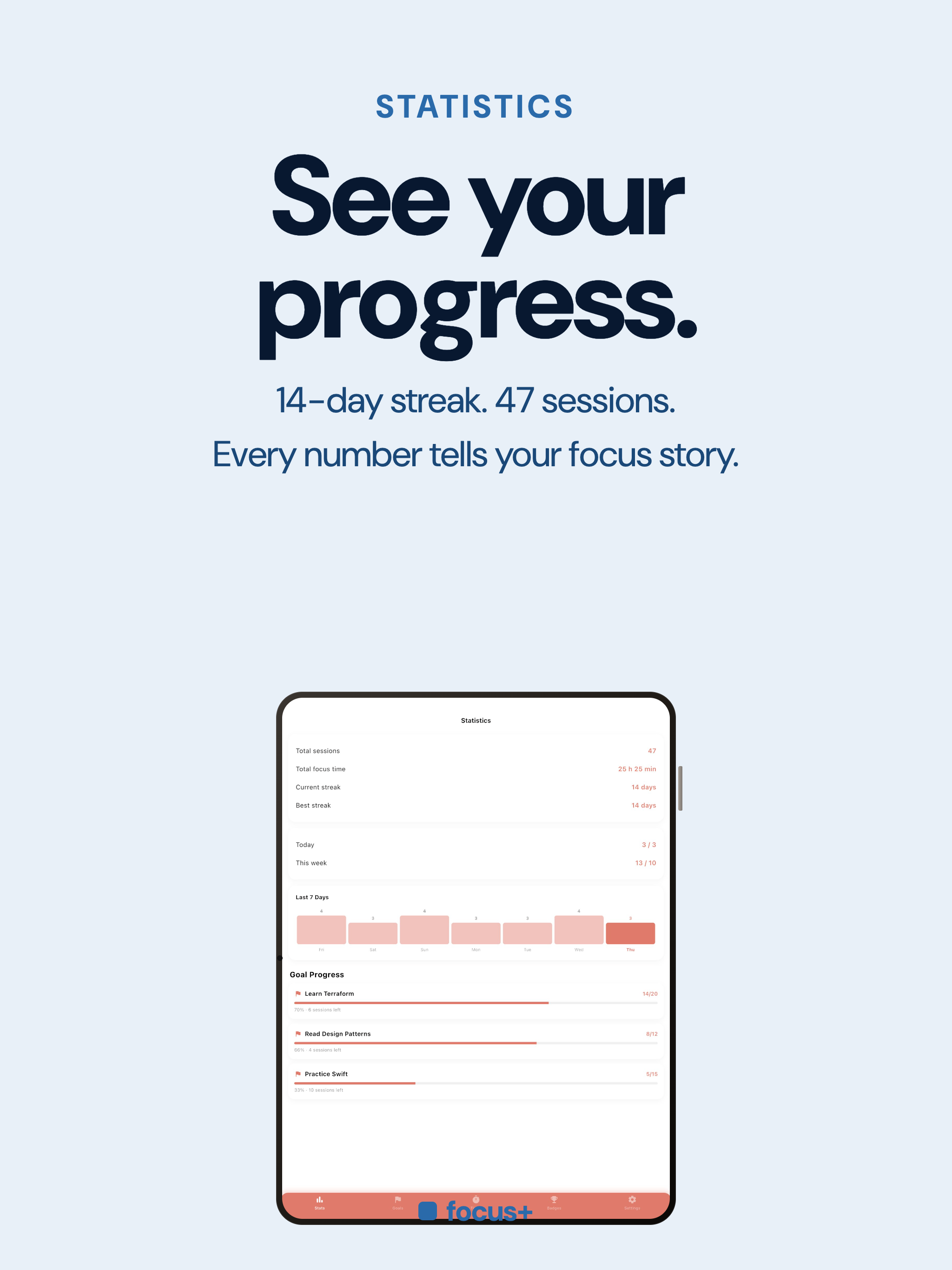 Focus+ Pomodoro Timer & Goals screenshot 9