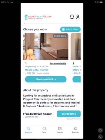 Student Room Flat iPad screenshot