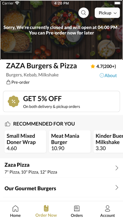 ZAZA Burgers And Pizza Screenshot