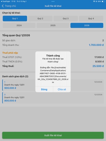 Quản Lý HKD - Hộ Kinh Doanh iPad screenshot